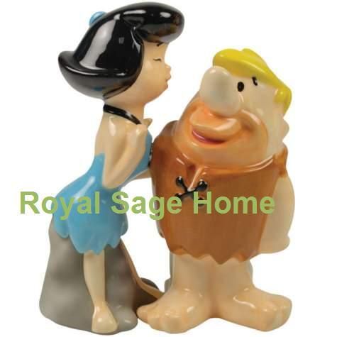 Salt Pepper Shaker Betty Kiss Barney Rubble Flintstones  