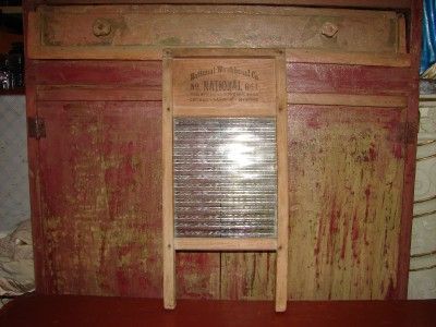 Antique National Glass Washboard No.National 864 Chicago/Saginaw 