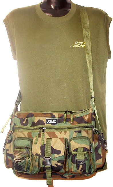 USMC Messenger Shoulder Bag US Marine Corps w/Patch 05C  