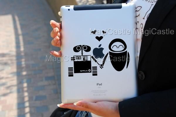 Wall.E Apple iPad 2 vinyl Decal humor Skin Sticker  