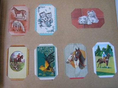 Antique Vintage Collection of 141 Trading Playing Cards 16 page Album 