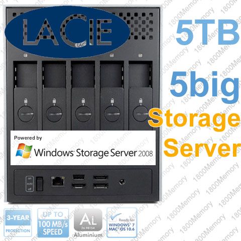 LaCie 5big Storage Server 10TB Windows Server 2008 1Gb  