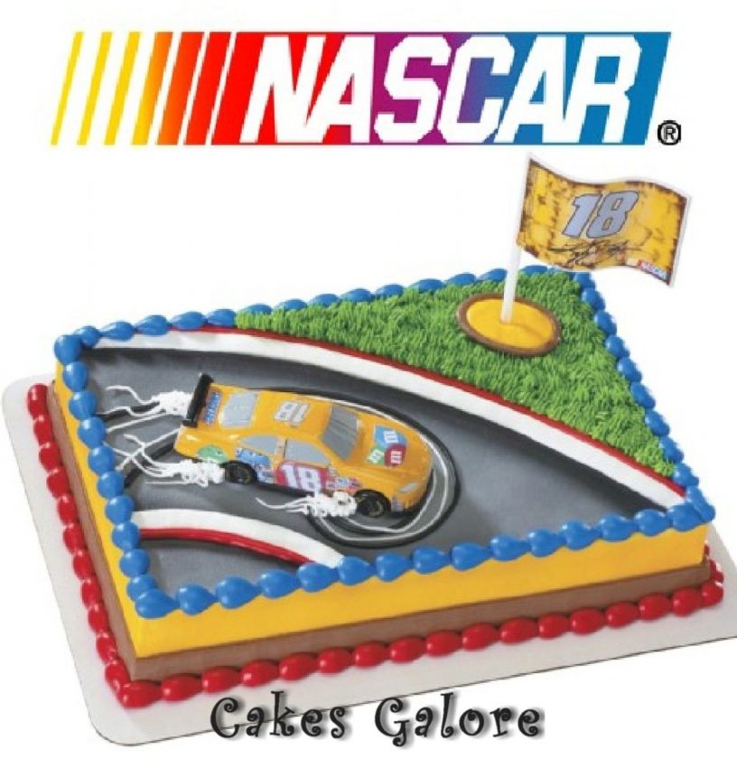 NASCAR Kyle Busch #18 M&Ms Car Victory Spin Cake Decoration Topper 
