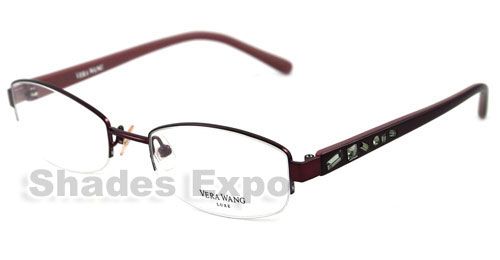 NEW VERA WANG EYEGLASS VW VESTIGE BURGUNDY BU VVESTIGE  