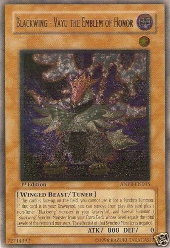 YUGIOH BLACKWING VAYU EMBLEM HONOR ANPR EN005 ULTIMATE  