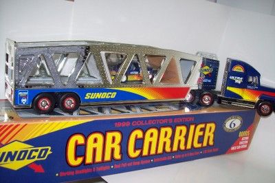 1999 SUNOCO CAR Transport CARRIER TRUCK Trailer WITH RACE CAR  