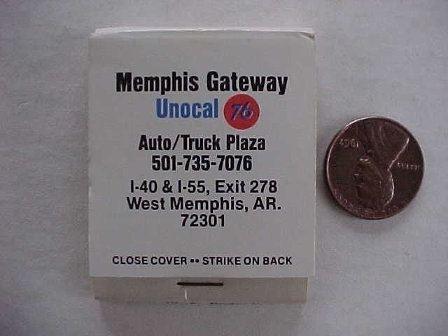   West Memphis Arkansas Unocal Union 76 Gas & Oil Truck Stop matchbook