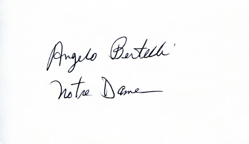 ANGELO BERTELLI Notre Dame 1943 Heisman Autograph  