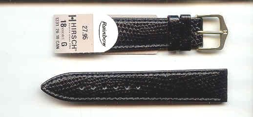 SHORT   18MM HIRSCH SHORT BLACK RAINBOW WATCH BAND  