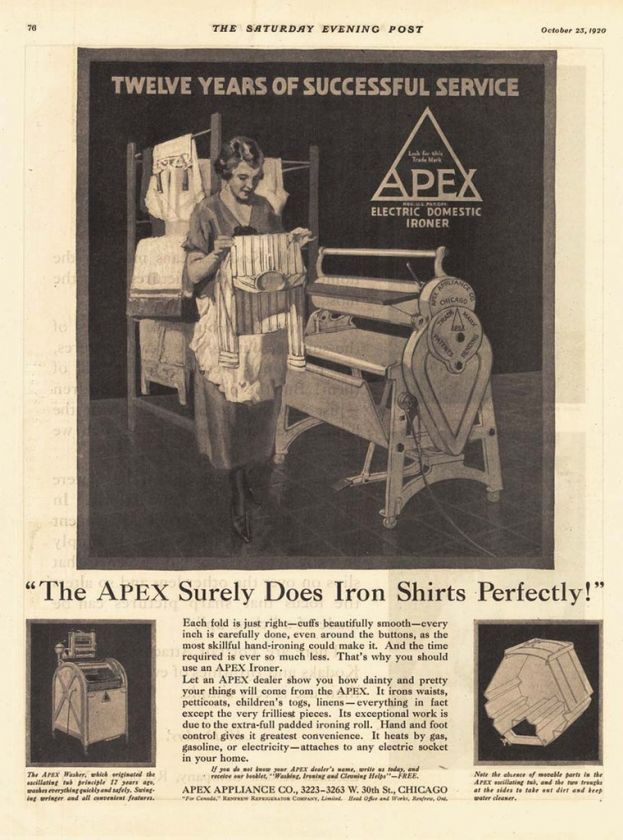 1920 AD Apex electric domestic ironer iron shirts perfectly  