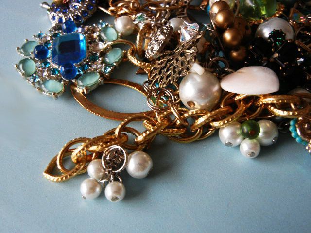 ARTISAN HAND MADE RECYCLED VINTAGE JEWELRY CHARM BRACELET BALLERINAS 