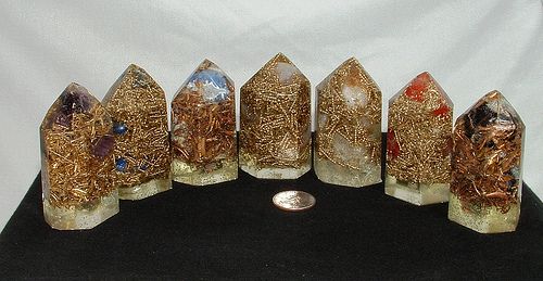 Orgone Energy Starseed Crystal Chakra Set Lemurian Qtz  