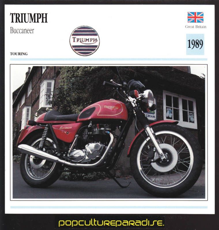 1989 TRIUMPH BUCCANEER British MOTORCYCLE PICTURE CARD  