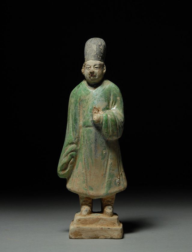 Chinese Ming Dynasty Pottery Statue Court Attendant Figure  