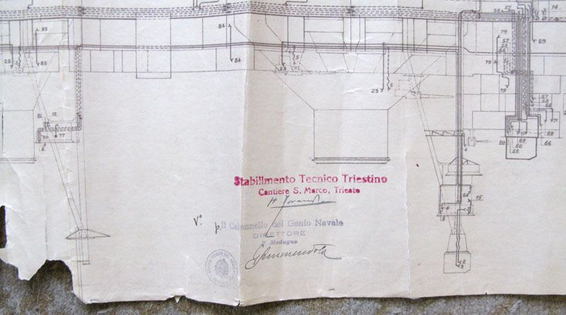 WW2 ITALY NAVY ORIGINAL TRIESTE CRUISER SHIP DOCUMENT  