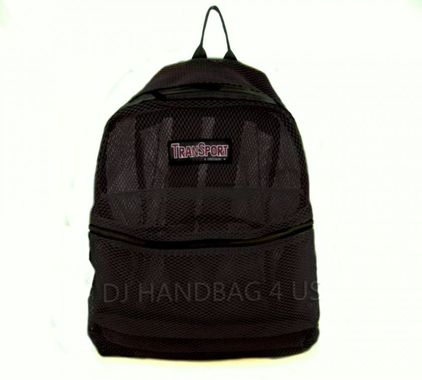 Transport See Through Mesh Backpack Book School Bag  