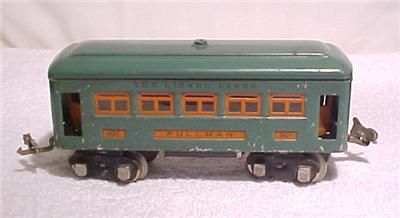   GAUGE 4 PC TIN GREEN PULLMAN TRAIN SET # 253 # 607 # 607 # 608  