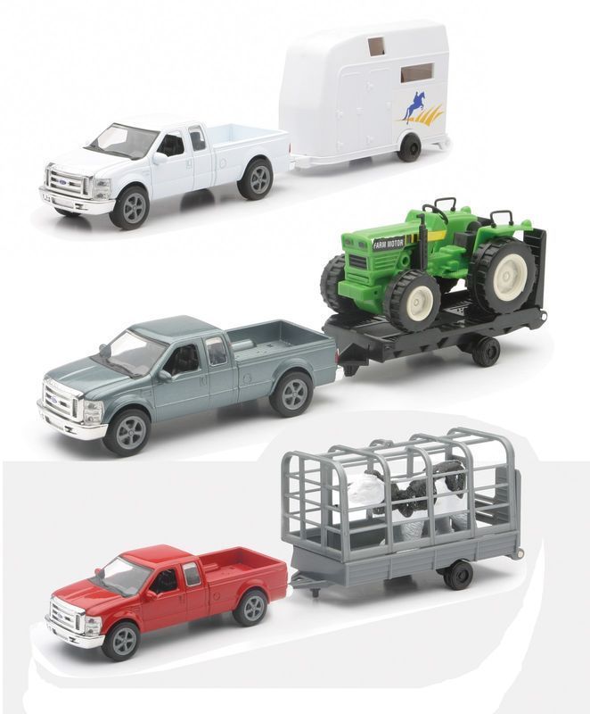   CRUISER COLLECTION 143 3PC SET FORD PICK UP W/ FARM TRAILERS  