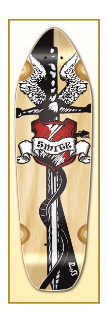 NEW SMITE Natural Graphic Deck Longboard Mini Cruiser  