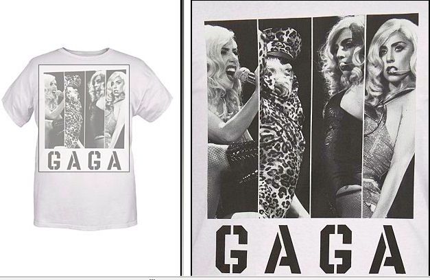 LADY GAGA~ CONCERT COSTUME PANELS WHITE MENS SHIRT XS  