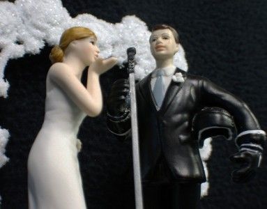 your my HOCKEY HONEY PLAYER Bride Wedding Cake Topper grooms TOP 