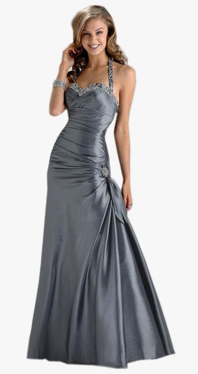 GORGEOUS EVENING/PROM/BALL GOWN GREY TAFFETA DRESS  