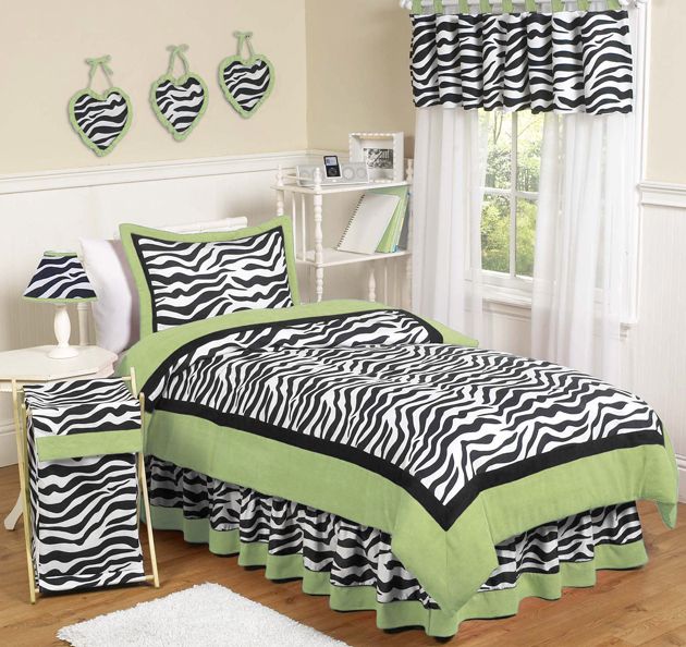   BLACK ZEBRA PRINT GIRL CHILDREN TEEN FULL QUEEN SIZED BEDDING SET ROOM