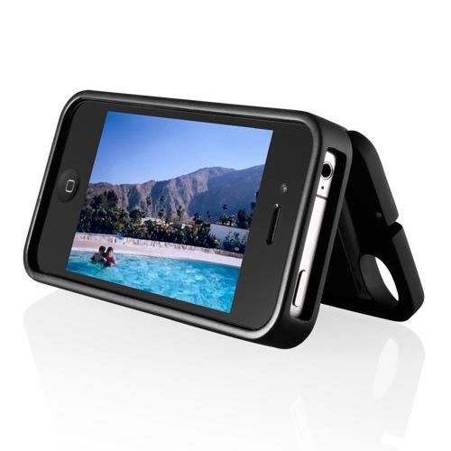 EYN Hard Kickstand Wallet Case Cover For iPhone 4 4S 4G w/ Mirror+Film 