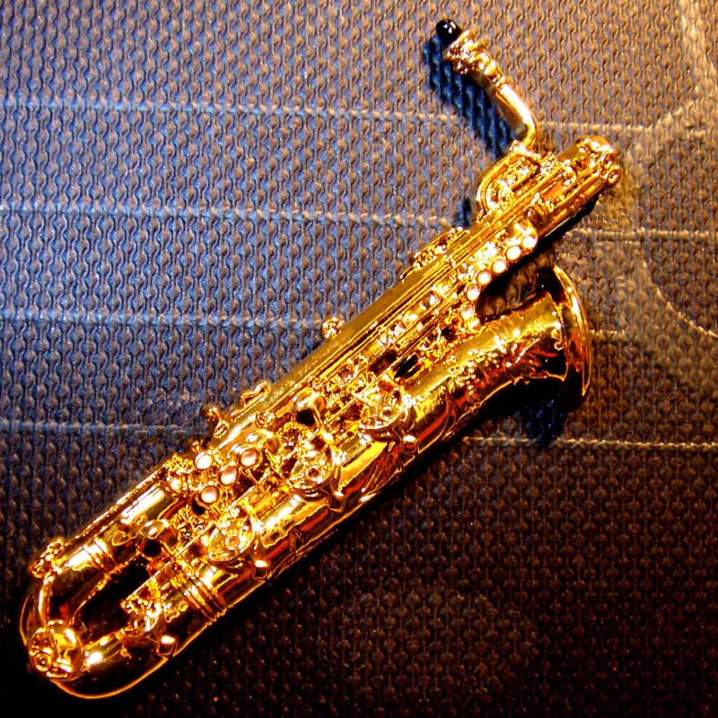 Selmer Baritone Sax Replica Jewelry Pin 24K Gold Plated  