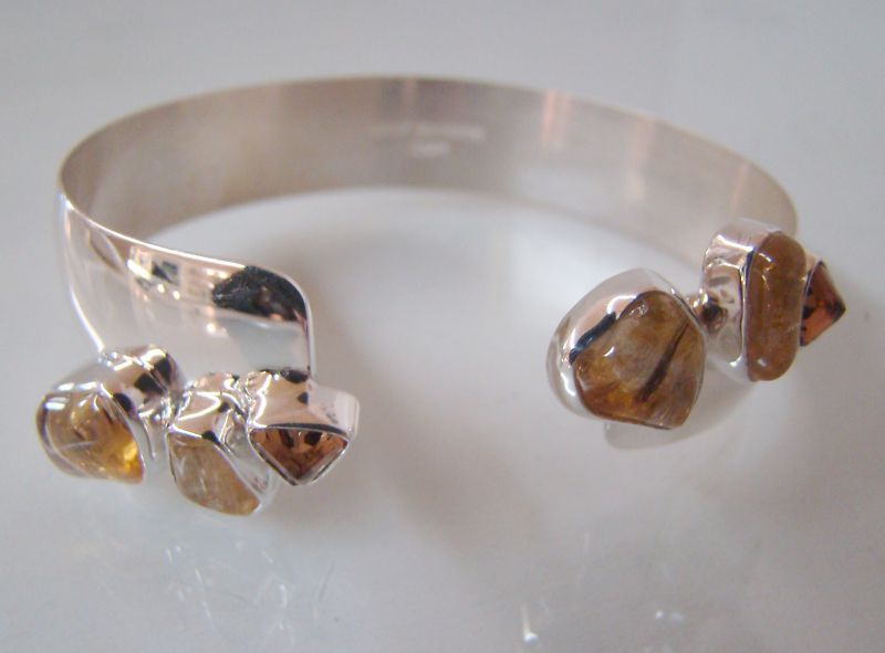 New LILLY BARRACK Citrine, Garnet & CZ Cuff Bracelet  