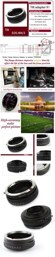 Tilt Canon EOS EF Lens Micro 4/3 M4/3 Adapter G3 G2 G10 GH3 GH2 GH1 