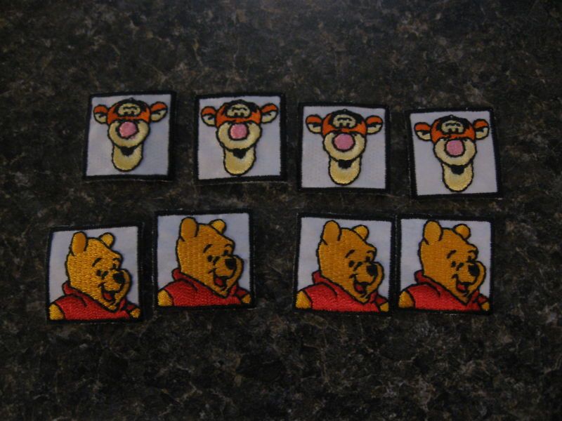 8pc Disney tigger & pooh Fabric Applique Iron On Ons 2  