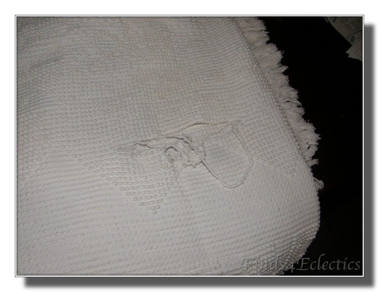 Vintage Heavy Chenille Bastes George Washington Blanket  