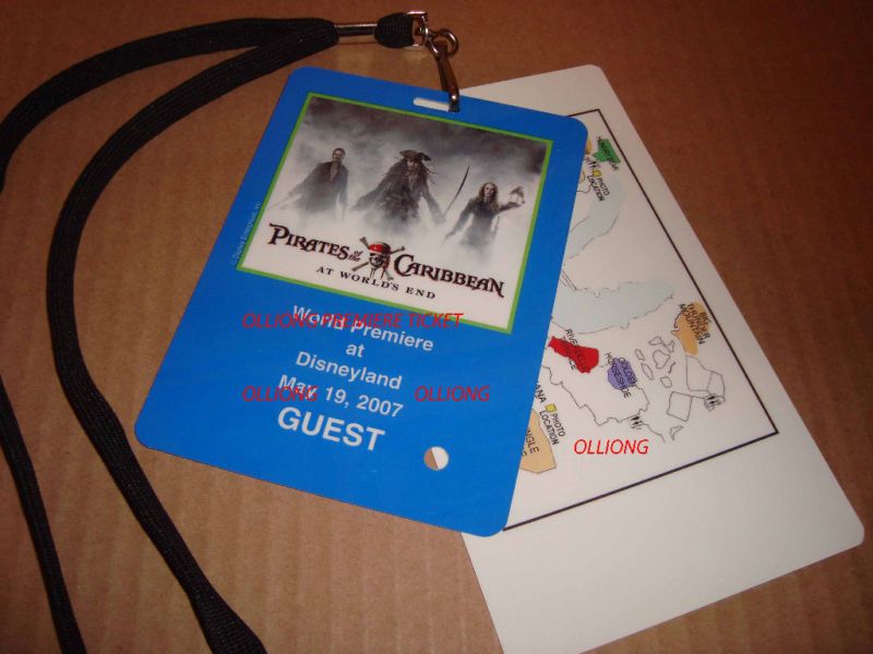 PIRATES OF THE CARIBBEAN RARE PREMIERE TICKET DISNEY  