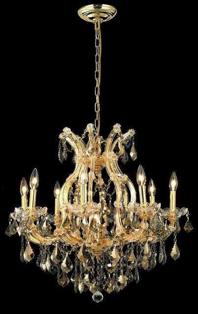 26 Maria Theresa Crystal Chandelier Light Golden Teak  