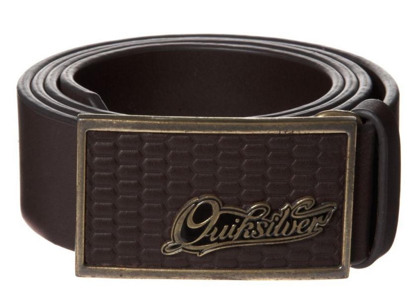 QUIKSILVER Real Leather Belt Cinturón Brown Surf RP€49  