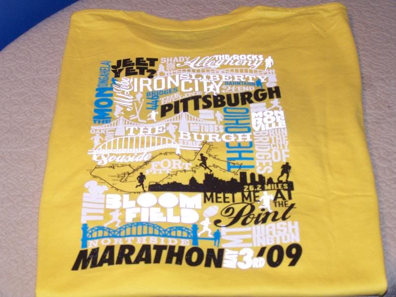 PITTSBURGH MARATHON 2009   Yellow NIKE T Shirt   LG NWT  