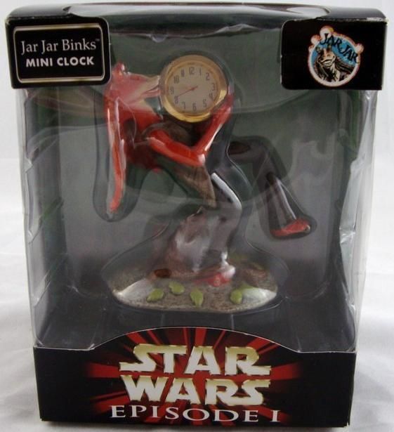 Star Wars Episode 1 Jar Jar Binks Mini Clock MIP  