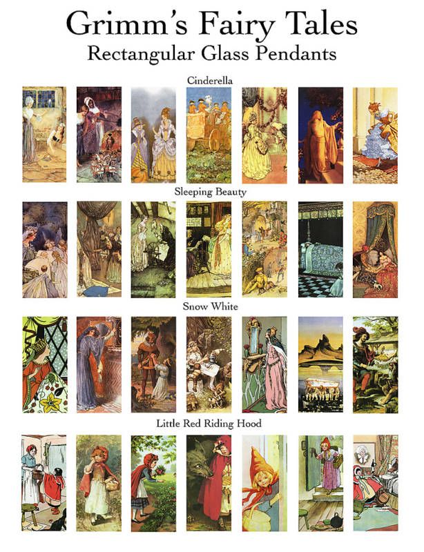 Amazing Grimms Fairy Tales Collage Sheet Domino Images  