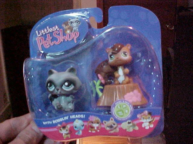 Littlest Pet Shop Racoon and Chipmunk # 195 & 196 new  