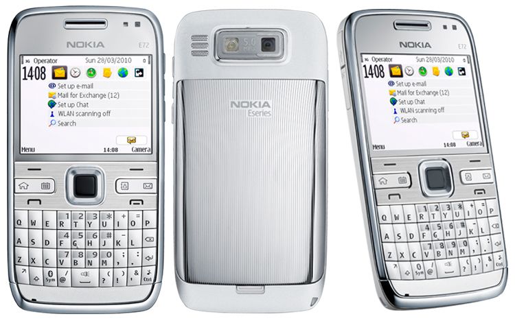 Nokia E Series E72   White (Unlocked) Smartphone GSM WiFi GPS 5 MP 