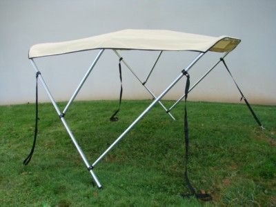 BOW 6 FT BEIGE BIMINI BOAT COVER TOP W/ BOOT 67 72  