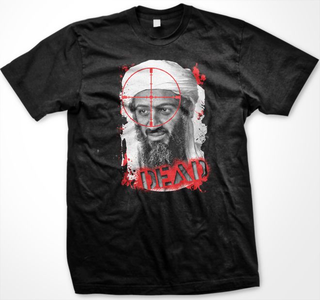 Osama Bin Laden We Got Him Crosshairs Mens T shirt  