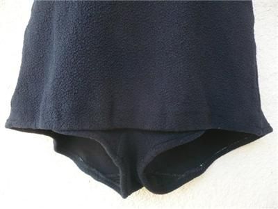 Vintage 1950 60s SWIMSUIT Bombshell Pin Up Plunge Back m/l BLACK 