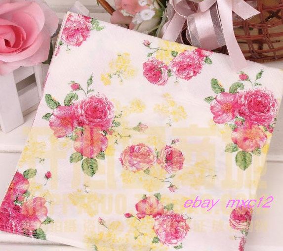 NEW 20PC Paper Napkin Serviettes party favor  Flower  33X33 CM  