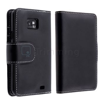 Black Pouch Case+Charger+Cable+Privacy LCD Film For Samsung Galaxy S 