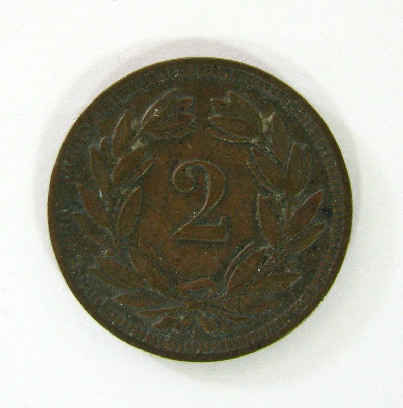  COIN TWO 2 RAPPENS 1899 SWITZERLAND SWISS HELVETICA SEE »  