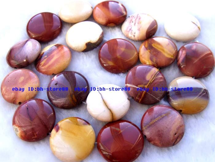 20mm Natural Mustard Stone coin gemstone Beads 15  