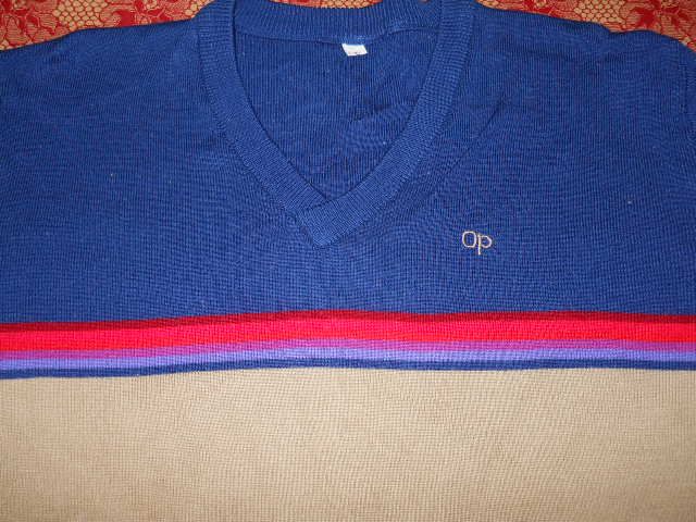 vintage OCEAN PACIFIC V NECK RAINBOW SURF SKI SWEATER M  