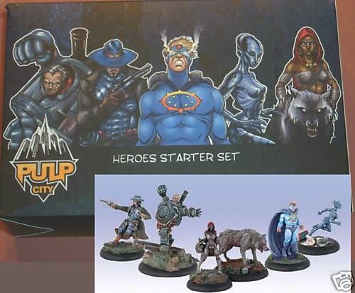 Pulp City B01H Heroes Starter Set Super Team Miniatures  